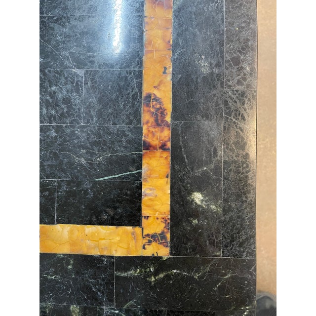 Vintage Faux Tiled Marble Top Square Coffee Table For Sale - Image 16 of 16