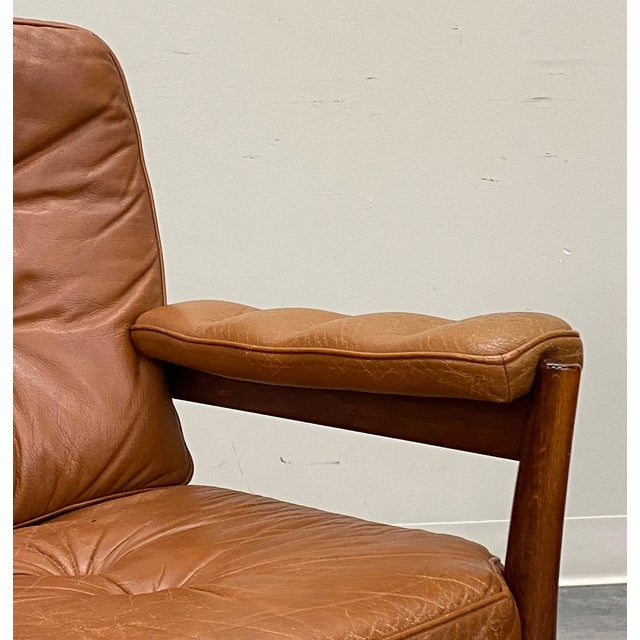 Mid-Century Modern 1970s Pair Gote Mobler Leather Lounge Chairs For Sale - Image 3 of 14