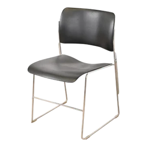 David Rowland 40/4 Black and Chrome Side Chair