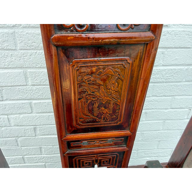 19th Century Pair of Chinoiserie Style Carved Wood Hall Chairs For Sale In Washington DC - Image 6 of 16