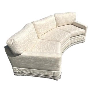 Vintage Regency Custom Angled Sofa For Sale