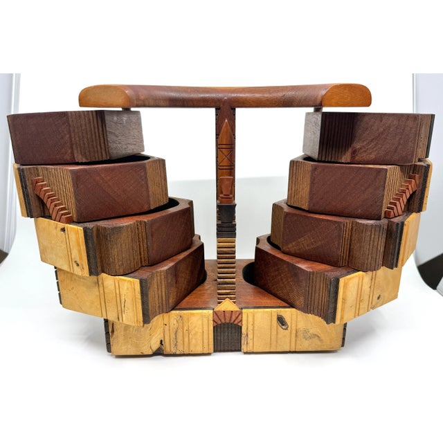 Po Shun Leong Architectural Jewelry Box Exotic Woods 1989 For Sale In Palm Springs - Image 6 of 12