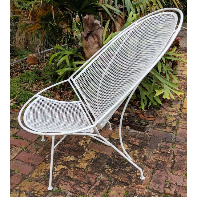 White Vintage Salterini Mid-Century Modern "Radar" White Metal Patio Chair For Sale - Image 8 of 9
