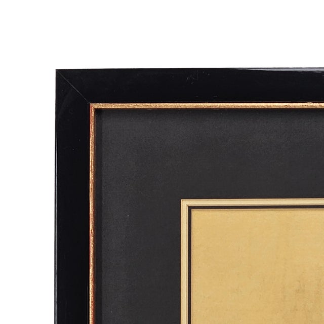 Mid-Century East Asian Landscape on Moiré Silk With Pagoda 24.5" For Sale In San Francisco - Image 6 of 11