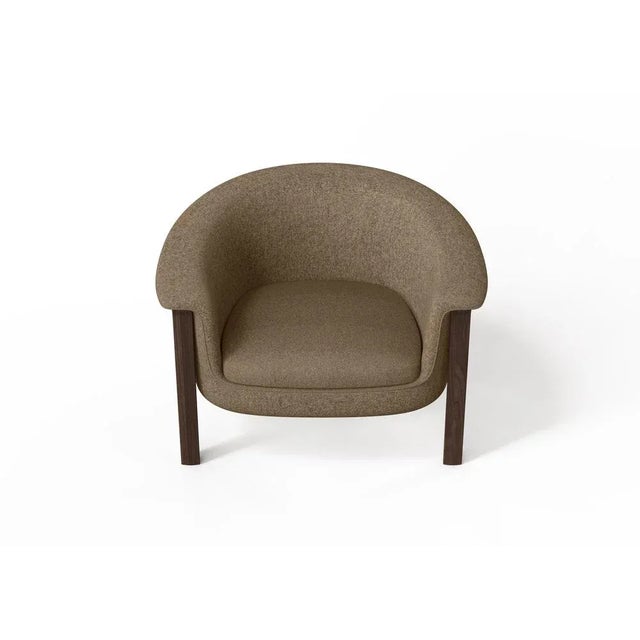 Not Yet Made - Made To Order Modern Agnes Armchair in Walnut and Brown Wool Fabric by Javier Gomez For Sale - Image 5 of 8