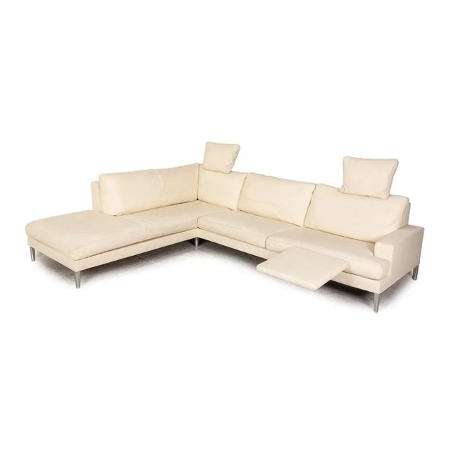 Modern Clarus Leather Corner Sofa from FSM For Sale - Image 3 of 9
