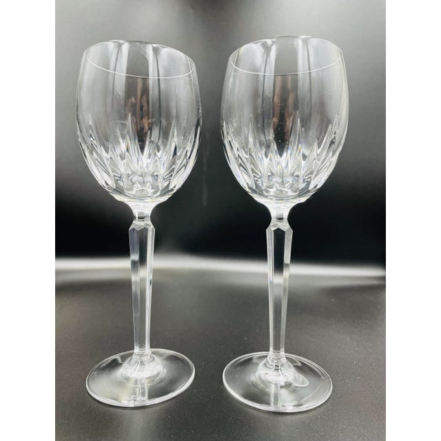 1990s Waterford Crystal Set of Two Wynnewood White Wine Glasses For Sale - Image 5 of 9