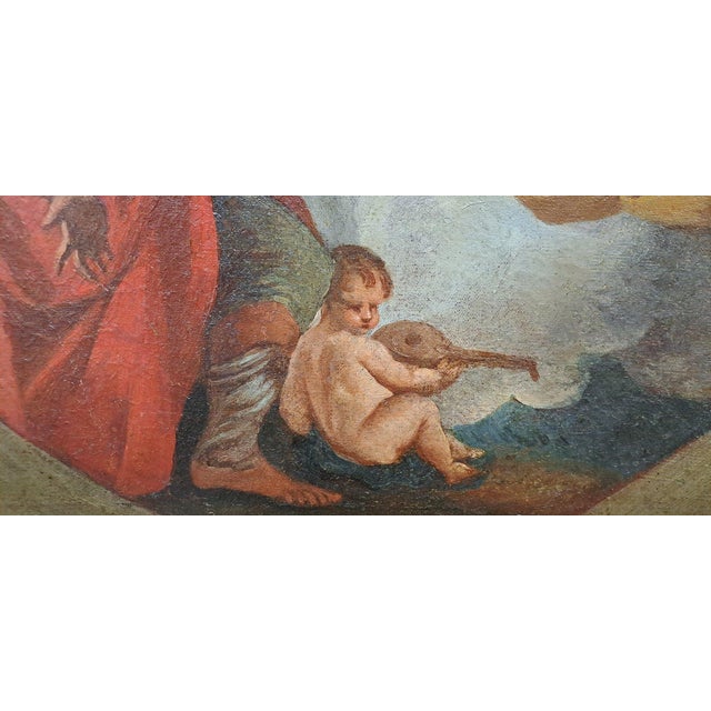 Circle of Sebastiano Conca, The Coronation of the Virgin Among the Saints, 1800s, Oil Painting on Canvas, Framed For Sale - Image 9 of 15