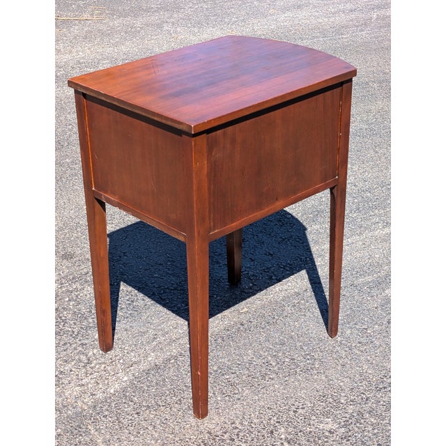 Vintage Bow Front Mahogany Two Drawer Side Table/Nightstand For Sale - Image 9 of 13