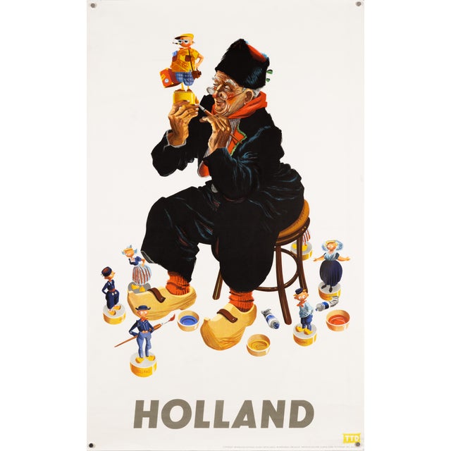 Holland Original Travel Poster by Arnold J. Molenaar, 1950s For Sale - Image 9 of 9