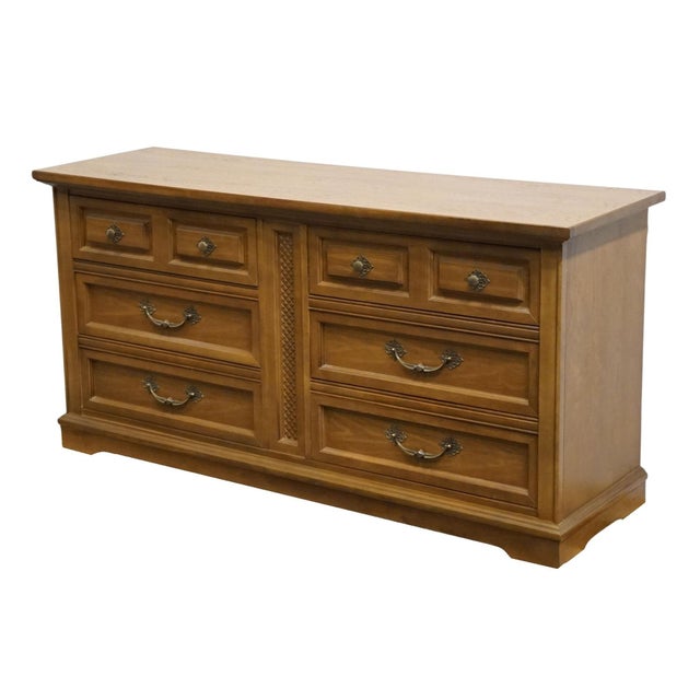 Bassett Bassett Furniture Solid Pecan Italian Mediterranean Style 62" Double Dresser 290-28-217 For Sale - Image 4 of 13