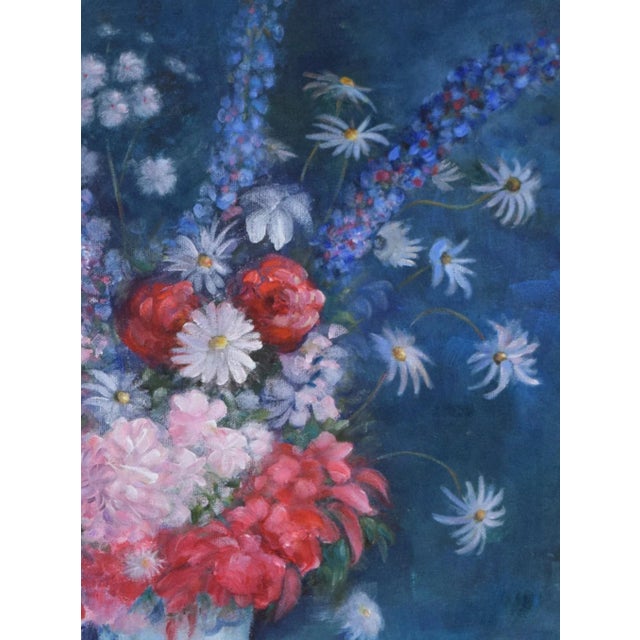 Vintage Impressionist Chinoiserie Floral Still Life Oil Painting For Sale In New York - Image 6 of 9