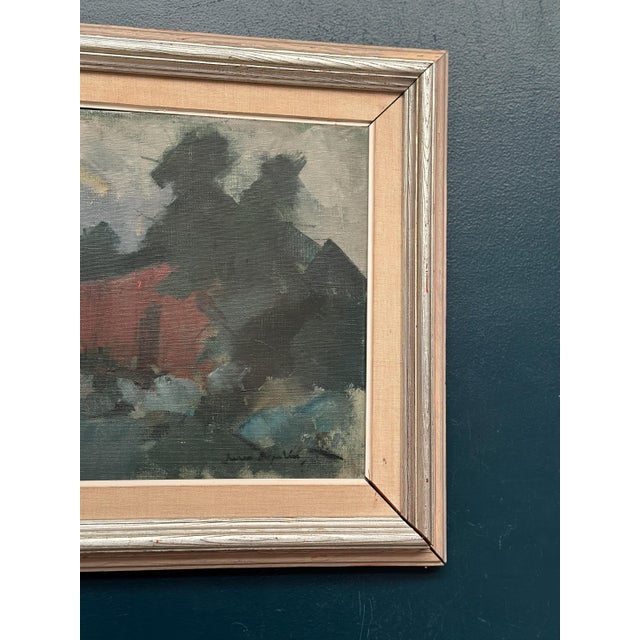 Arne Aspelin, Red Barn, 1950s, Oil on Canvas, Framed For Sale - Image 4 of 13