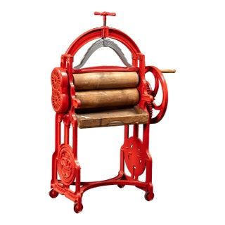 Vintage Industrial Cast Iron Laundry Wringer by H. P. Roberts For Sale