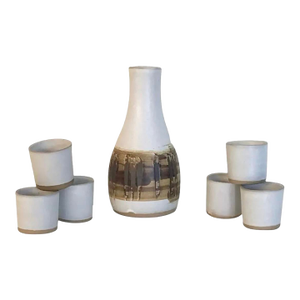 Vintage Martz Carafe With Tumblers Marshall Studios Beverage Set - 7 Piece