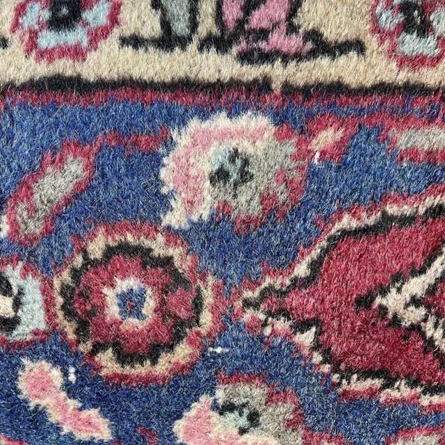 1960s Large Vintage Turkish Handmade Rug Cushion Cover For Sale - Image 5 of 11