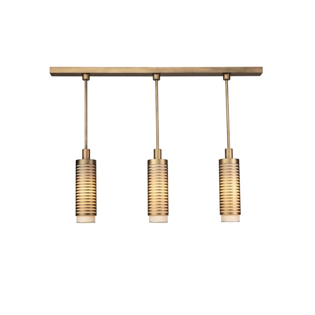 Not Yet Made - Made To Order Italian Three-Light Pollux Chandelier in Burnished Metal For Sale - Image 5 of 5