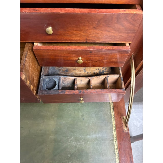 Wood French Empire Mahogany Secretaire a Abattant With Marble Top, 19th Century For Sale - Image 7 of 10