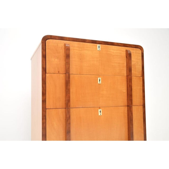 Tan Art Deco Sycamore and Walnut Chest of Drawers, 1930s For Sale - Image 8 of 12