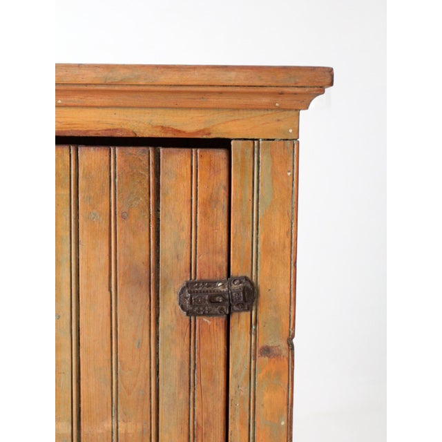 Farmhouse Antique Beadboard Country Cupboard Cabinet For Sale - Image 3 of 18