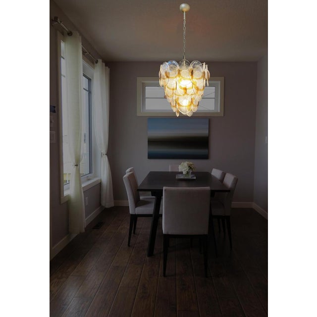 Murano Chandelier with 41 Lattimo Amber Glasses by Mazzega, 1979 For Sale - Image 4 of 17