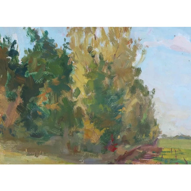 Original Impressionism Oil Painting: Rural Ukrainian Landscape, 1980s 52-73 For Sale - Image 4 of 6