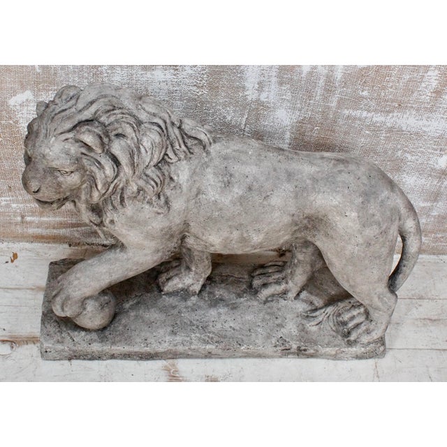 Antique Stone Medici Lion, 1920 For Sale - Image 3 of 9