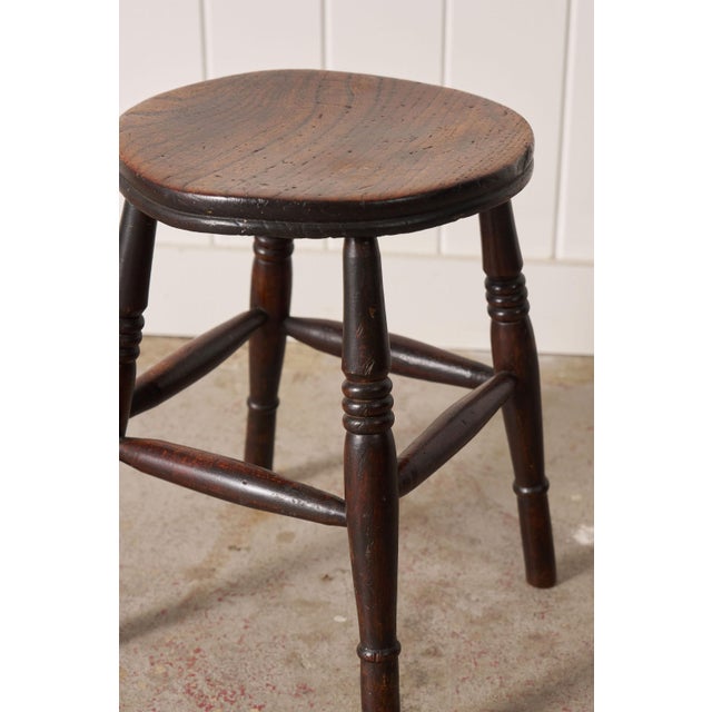 19th Century 19th Century Oak Joint Stool With Stretchers For Sale - Image 5 of 6