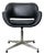Vintage Italian Black Leatherette and Chrome Swivel Chair, 1970s For Sale