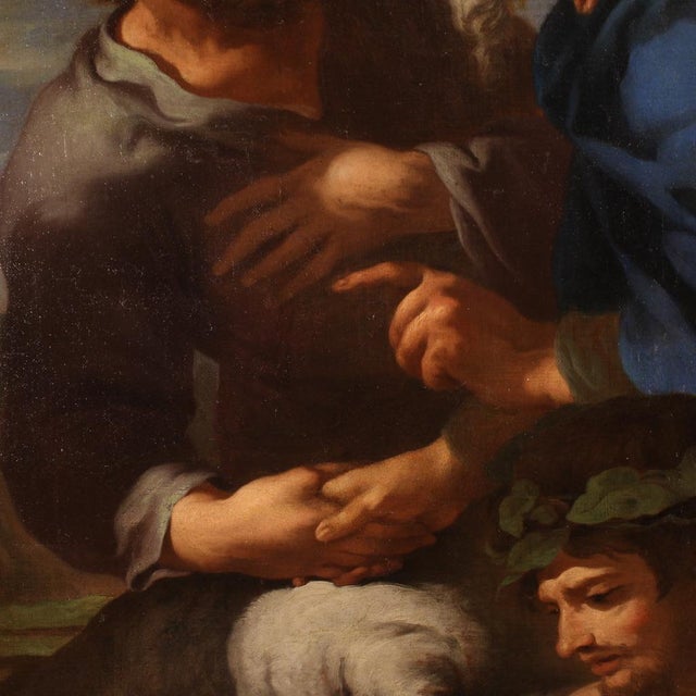 Italian Artist, The Alliance of Jacob and Laban, 1650, Oil on Canvas, Framed For Sale - Image 7 of 15