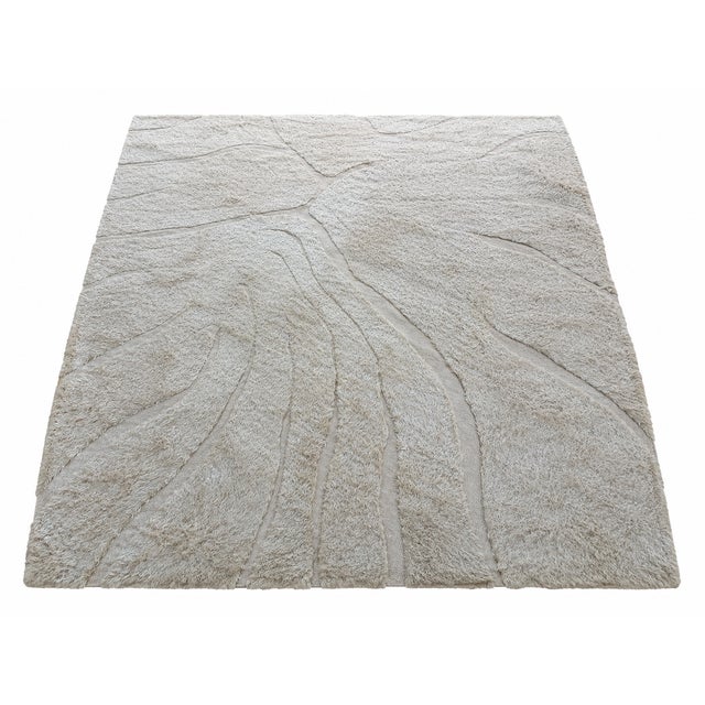 Rh Tarras Wool Rug – 10' × 14' Wheat | 100% Hand-Spun Wool | Hand-Knotted | Sculptural High-Low Texture For Sale - Image 9 of 18