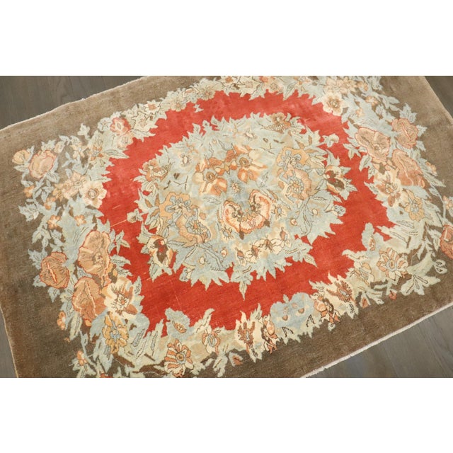 Antique Zabihi Collection Turkish Sivas Small Rug - 3'4" x 4'9" For Sale In New York - Image 6 of 8