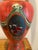 Brick Red Vintage Hand Painted Red Lamps - a Pair For Sale - Image 8 of 12