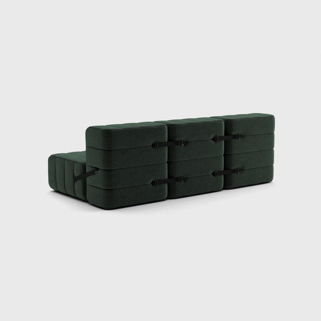 Contemporary Curt Modular Set - Flexible 3-Seater - Dama - 0061 (Dark Green) by Ambivalenz, Set of 6 For Sale - Image 3 of 5