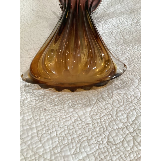 Vintage Murano art glass Vegas by Archimedean Seguso. The vase is wider than thick.A very similar vase design was in the...