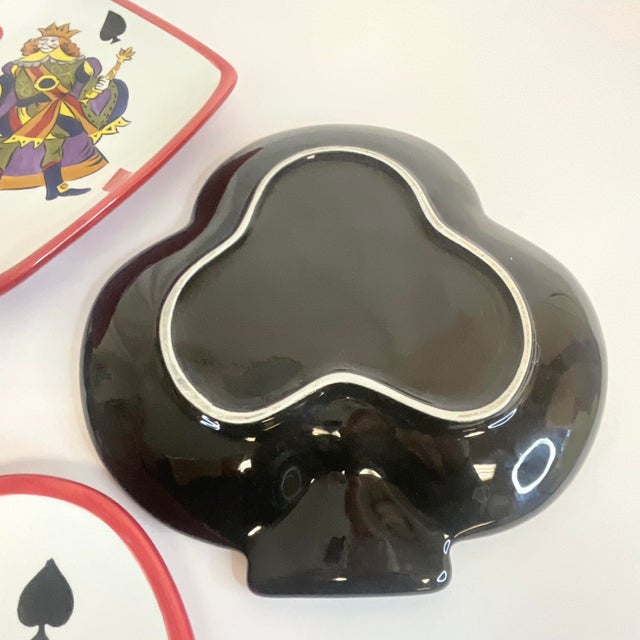 1980s Vintage Boho Chic Americana Deck of Cards Motif Salad-Dessert Plates - Set of 4. For Sale - Image 9 of 10