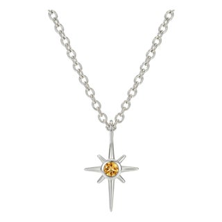Citrine Starburst Pendant, Northern Star Celestial Pendant for Woman For Sale
