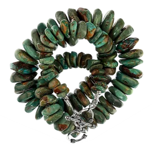 Graduated Green Turquoise Matrix Necklace