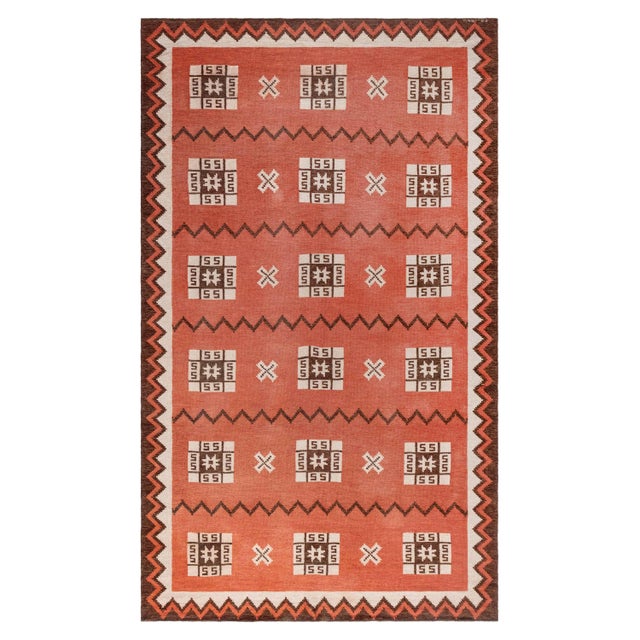 Doris Leslie Blau Vintage Swedish Flat Woven Rug For Sale