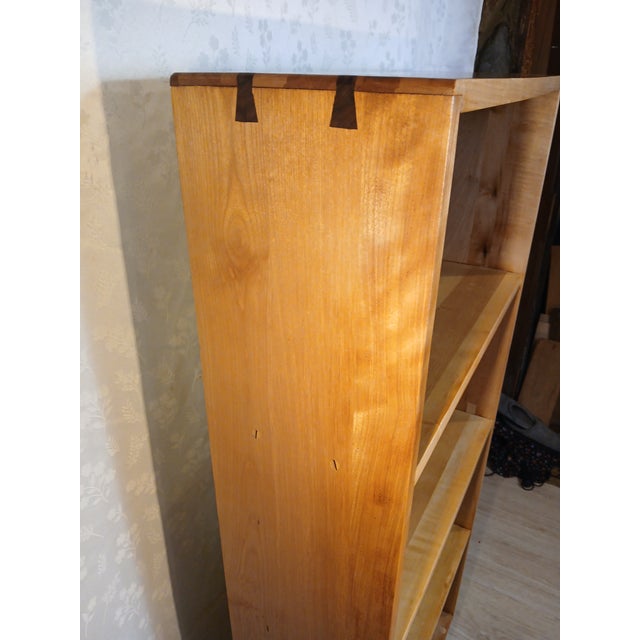 Custom Solid Birch Mid-Century Modern Bookcase With Hairpin Legs For Sale - Image 15 of 18