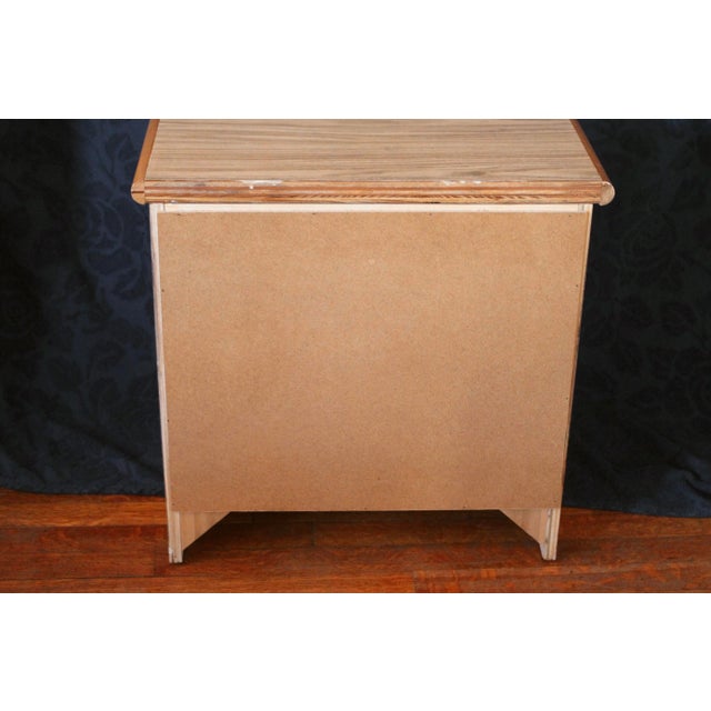 1980s Pencil Red Coastal Side Table With Drawers For Sale - Image 11 of 13