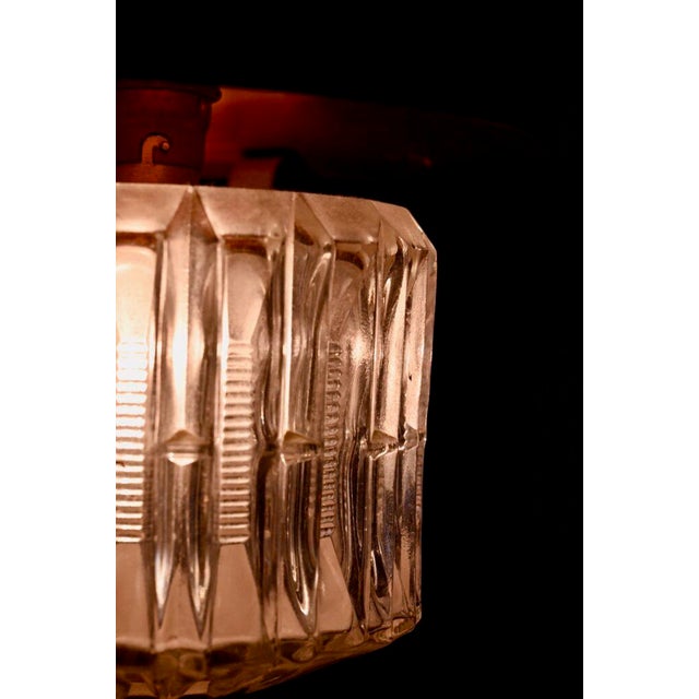 Gold Midcentury Pendant Lamp in Glass and Copper Metal, 1950 For Sale - Image 8 of 14