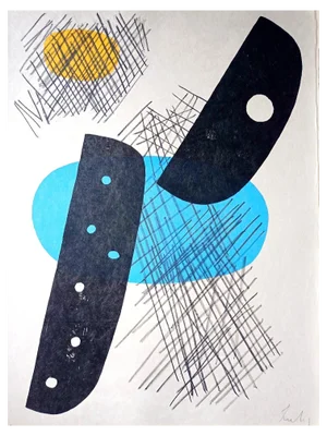 Berto Lardera, Abstract Geometric Composition 2, Original Lithograph, 1970