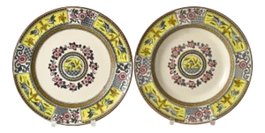 Antique English Ceramic Plates from Gildea & Walker, 1882, Set of 2