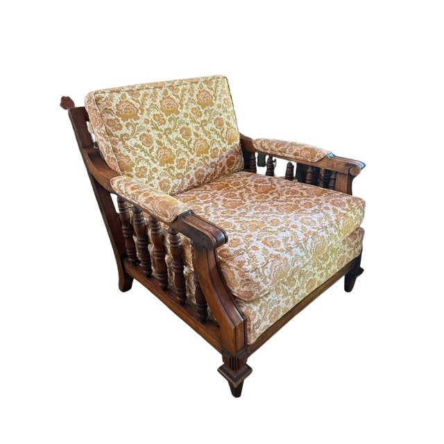 This exquisite 1970s Mediterranean-style living room set is a striking example of vintage American craftsmanship. The set...