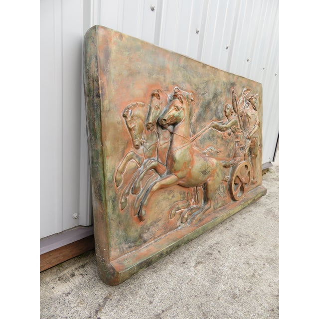 Ceramic Large Mid Century Architectural Quadriga Victory Nike Greek Roman 40x25 Wall Art Sculpture ~ True Vintage ~ Commercial Size / Scale For Sale - Image 7 of 15