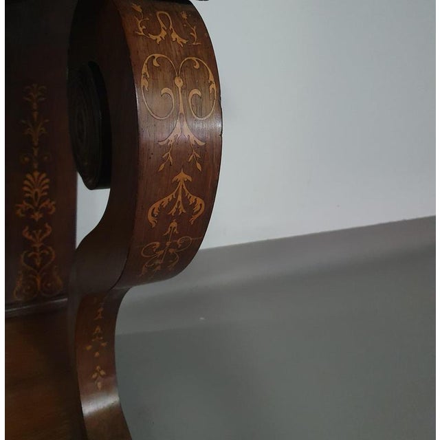 French Trumeau Side Table with Wood Inlay, 1830s For Sale - Image 9 of 18