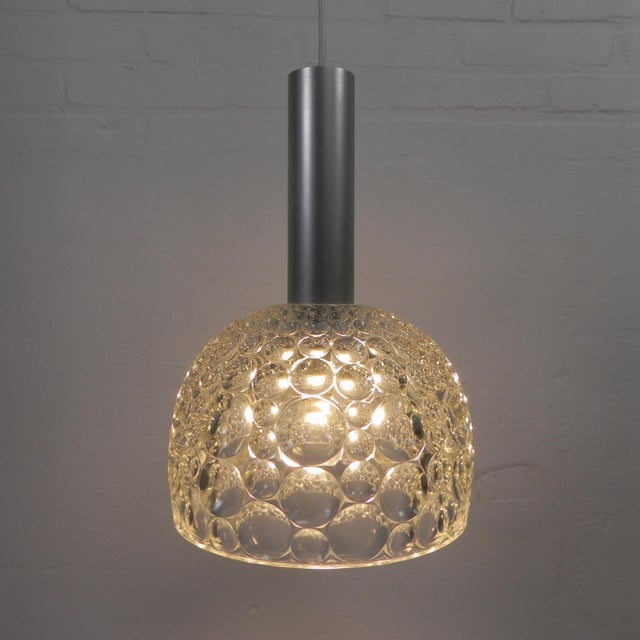 VIntage Pendant Lamp with Glass Shade with Bubble Pattern, 1960s For Sale - Image 9 of 16