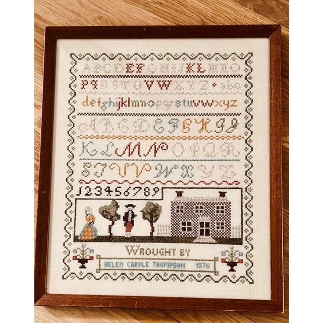 Wood Vintage Signed 1976 American Sampler For Sale - Image 7 of 7