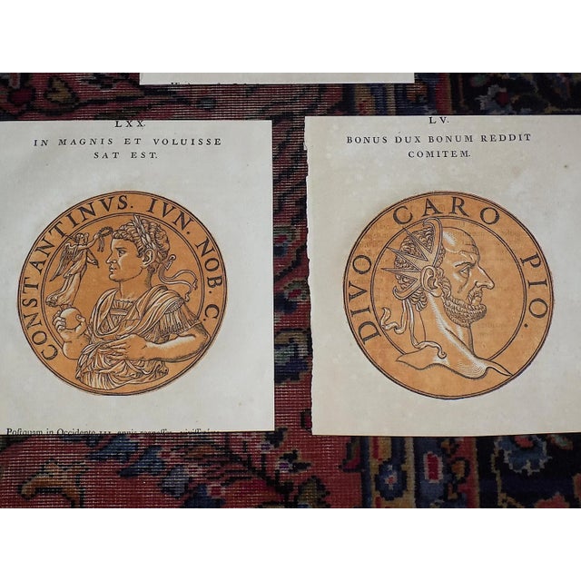 Authentic Antique Early 18th C. Hubert Goltzius Chiaroscuro Color Woodcut Portraits of Roman Emperors -- Set of 11 For Sale In Cincinnati - Image 6 of 7